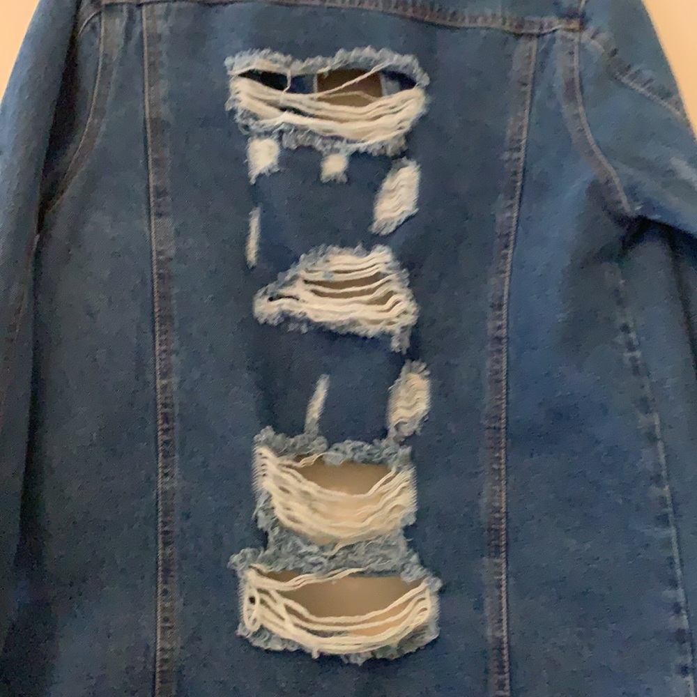Forever 21 Ripped Jean Jacket - Picture 3 of 4